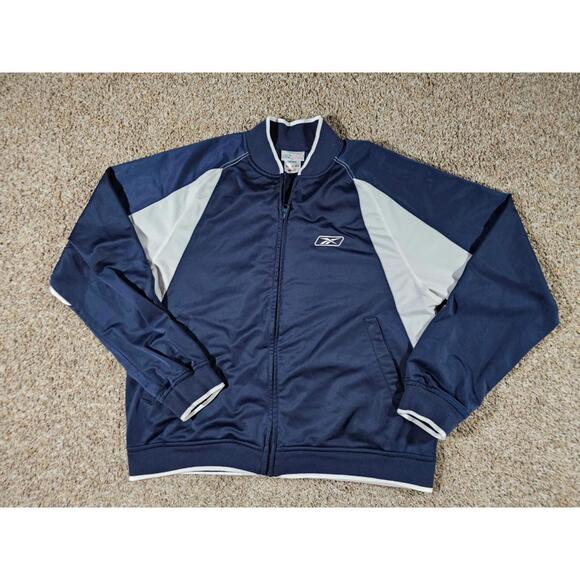 Reebok Large Fullzip Sweatshirt Jacket Blue - Picture 1 of 7